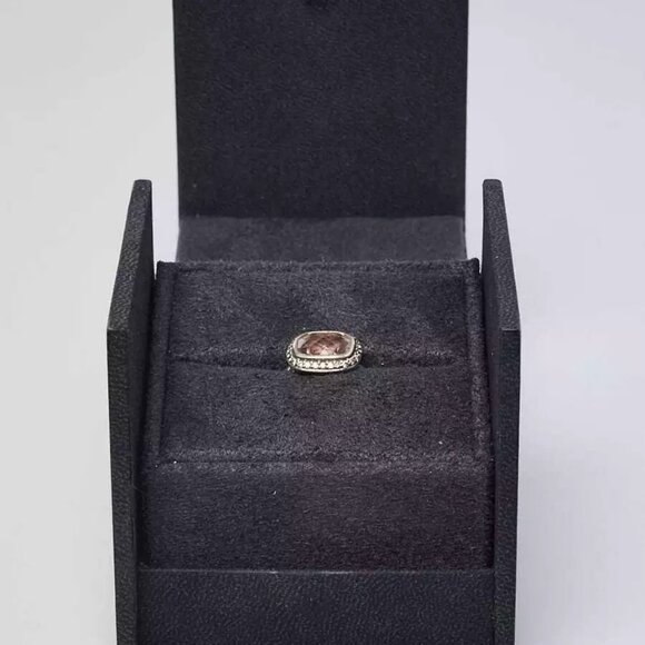 David Yurman Morganite and Diamond Noblesse Cable Ring Size 4 - Picture 4 of 8